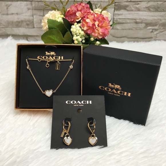 Coach Jewelry - 👜‼️SALE‼️🌺PEARL HEART BRACELET&EARRINGS
